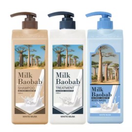 Milky Bouquet 밀크바오밥 샴푸 트리트먼트 바디워시 화이트머스크 Milk Baobab Shampoo Treatment Body Wash Whitening Musk