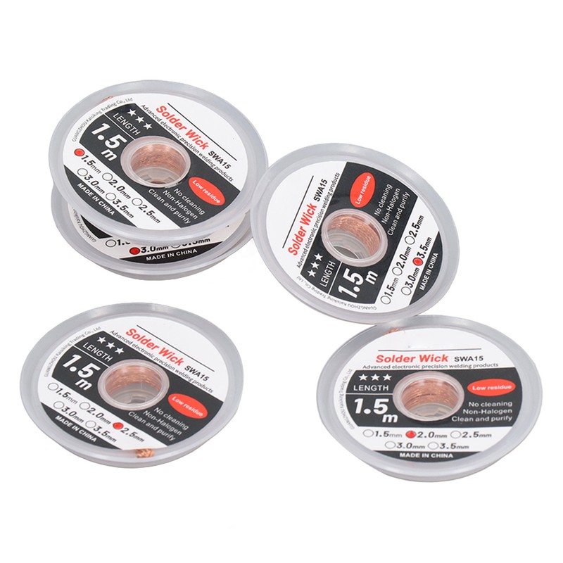 5PCS Solder Wick Red Copper Anti Oxidation Corrosion Resistance Desoldering