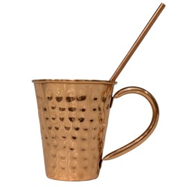 Old Moscow Mugs One 100% Pure Copper Old Moscow Mug 12 Oz + Copper Straw.Copper Cup Copper Mug