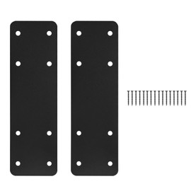 2pcs 10"X3" Straight Steel Plate,I Flat Mending Plate for Wood 4x4,6x6 Lumber,Black Powder Coated Heavy Duty Pergola Brackets,I Beam Bracket,I Truss Bracket,I Shape Post to Beam Connectors…