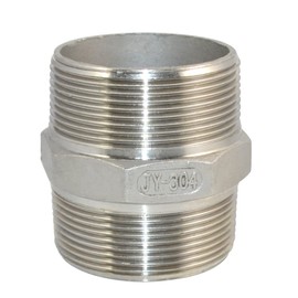 Megairon 2" x 2" NPT Male Threaded Hex Nipple,Stainless Steel 304 Quick Coupler Pipe Fitting