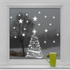 Star Tree with Stars Window Cling Stickers - Seasonal Christmas