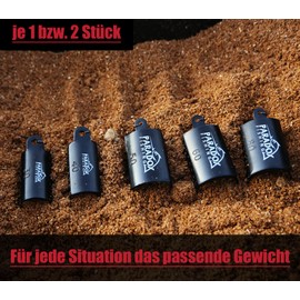 Paradox Fishing Fishing Feeder Baskets, Pack of 10, 30 g - 80 g (2 x each), Lead-Free, for Feeder, Basket, Feeder Rod, Feeding Basket Fishing