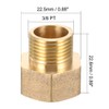 sourcing map Brass Threaded Pipe Fitting G3/8 Male x G1/2