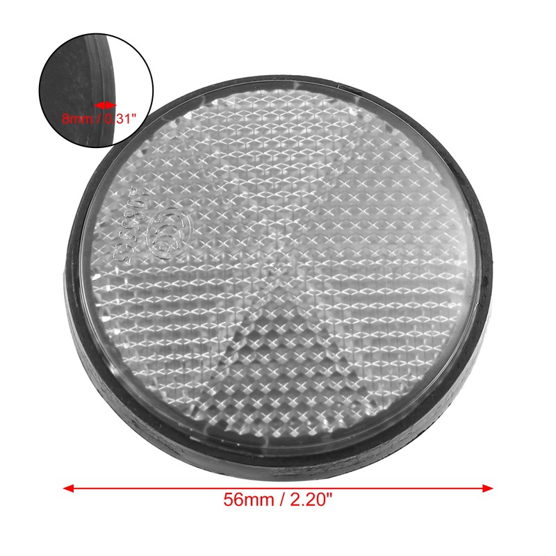 X AUTOHAUX 2 Pcs 56mm White Plastic Universal Round Reflective
