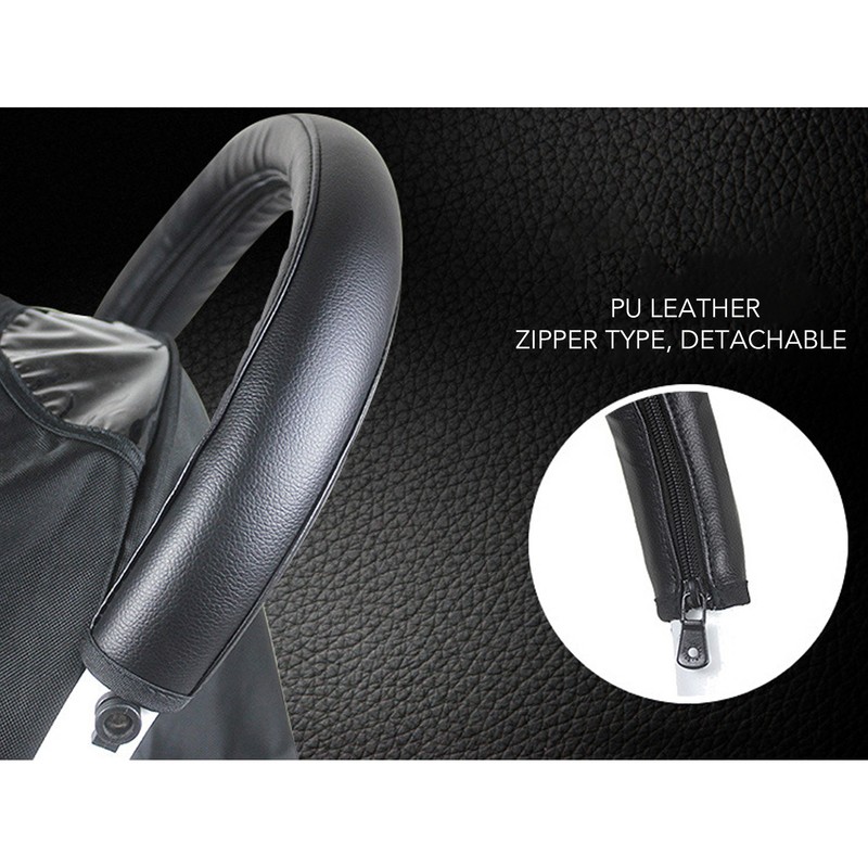 4pcs Stroller Handlebar Cover Waterproof Sweat Absorbing Strong Grip PU
