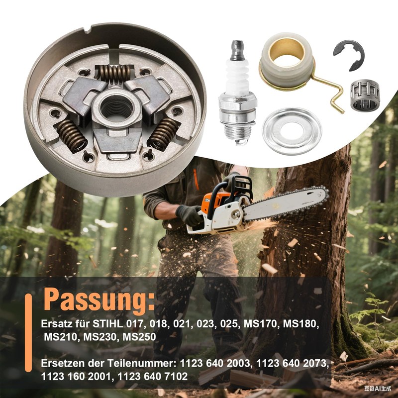 Hoypeyfiy 1123 640 2003 3/8" Kettenrad und Kupplung Kit, Ersatz