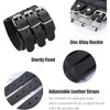 Mens Leather Wide Band Handmade Triple Strap Cuff Medieval Wrap