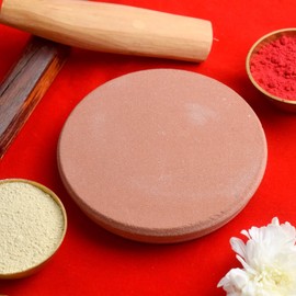 Satvik 1 Pc Handmade Sandalwood/Chandan Stick Round Rubbing Stone (Chakla) for Puja Pooja Tilak Tika Tikka Turmeric (Haldi) Grinding/Rubbing Mortar Stone Aroma Incense Meditation Religious Puja Items