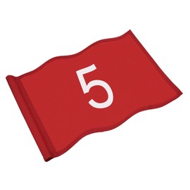TIXIPEM Golf Flag with Tube Inserted [1pcs] - Nylon Putting Green Golf Target Flag with the Number 5 Use for Indoor & Outdoor Courts & Practice Field - [Red - 20 IN]