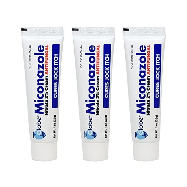 Miconazole Globe (3 Pack) Nitrate 2% Cream 1 Oz, Cures