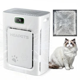 Pet Air Purifier for Home Large Room 2500 sq ft, H13 HEPA Washable Double-Sided Filter,Air Cleaner for Pet Hair Dander Odor Allergies Pollutant Smoke Dust,PM2.5 Air Quality Monitor,Auto Mode,P358 Grey