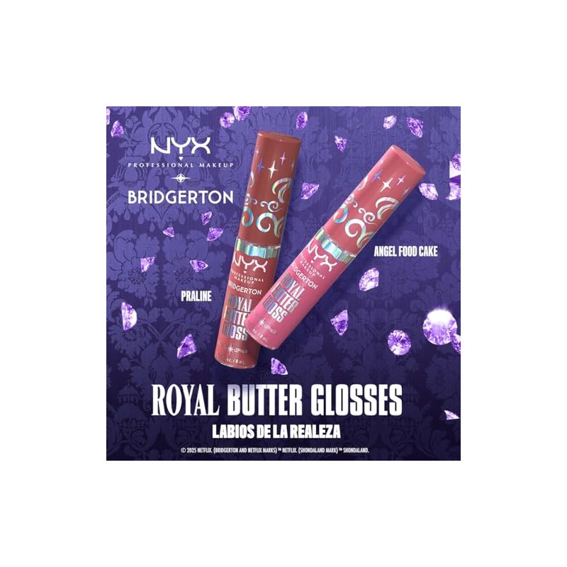 Nyx Professional Makeup, Bridgerton brillo labial, Tono: Praline (café). Brillo