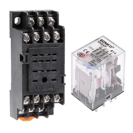 uxcell Electromagnetic Power Relay, HH54P AC 110V Coil 4P4T 14 Pins Electromagnetic Power Relay Red LED with Socket