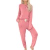 Bunanphy Womens LoungeWear Pullover Pajamas Long Sleeve Solid PJ Sets
