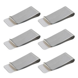 6 Pack Stainless Steel Money Clip Metal Wallet Clip for Men Men's Slim Cash Clip Small Money Clips for Cash and Credit Card Holder Metal Money Clips Minimalist Front Pocket Wallet Clip (Silver)