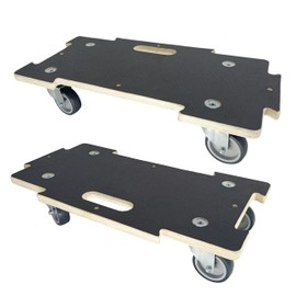 HBFBDRCT Furniture Dolly 4 Wheels Heavy Duty Spliceable Wood Platform Dolly 2 Pack, 1100 lbs Load Capacity Wood Furniture Dolly, Furniture Moving Wooden Dolly with 4 Soft Rubber Silent Wheels