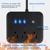 Lostrain Multicontactos USB,Regleta de Alimentación con 3 Ca(10A) y 3