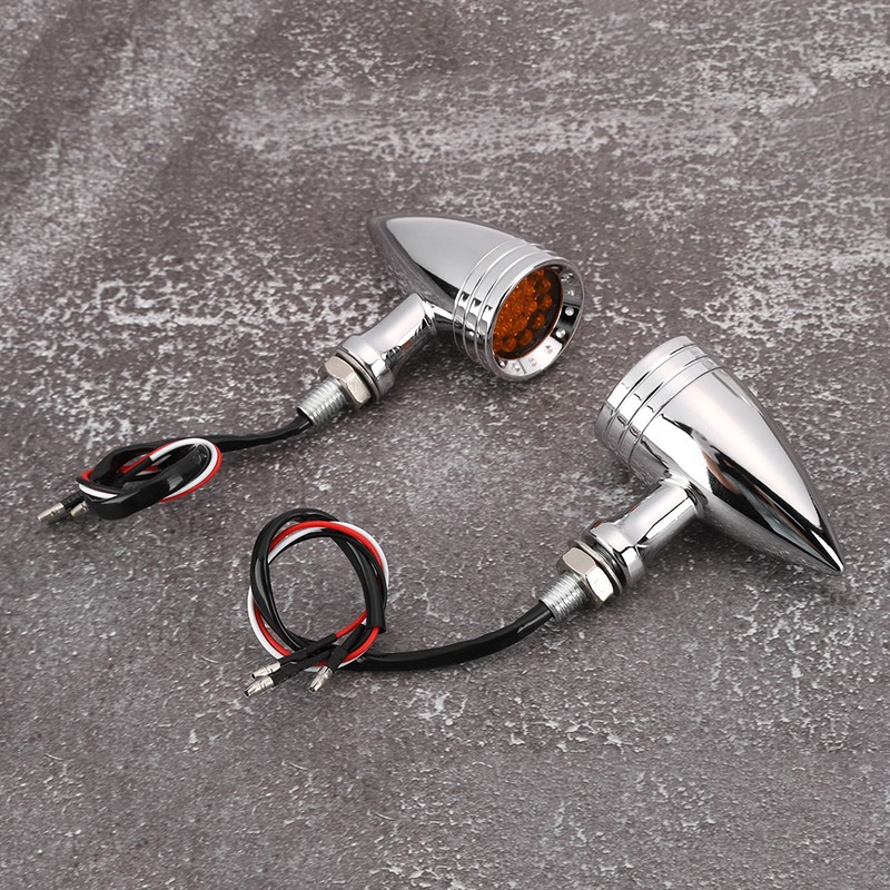 Motorcycle Retro Style Bullet LED Turn Signal Lamp Flashlight Fit