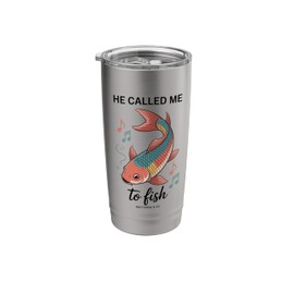 He Called Me To Fish, Matthew 4:19, Faith-Based Fishing Stainless Steel Insulated Tumbler