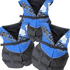 3 Pack Hardcore Coast Guard Type III PFD for Adults; Life Jacket Paddle Vest for Adults; Life Vest Flotation Device; Jet ski, Wakeboard, Kayak; Extra Life Jacket for Pontoon Boat Yellow