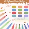 Ysimple Highlighters Pens, 12 pcs Double Ended Aesthetic Pastel Highlighter，Mild