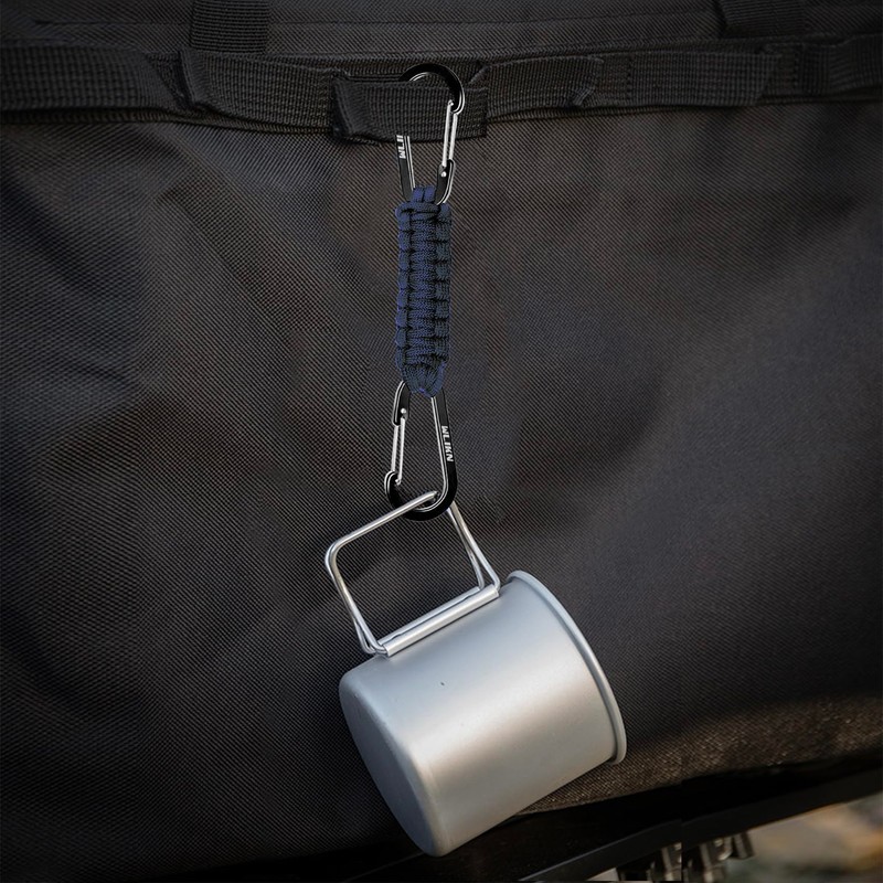 [Wlikn] Carabiner Double Head Paracord Braided Sunshade Hook, Load Capacity