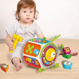 WIIBAAHO Montessori Toys for 1 Year Old Boy Girl, Busy Board Sensory Activities Educational Toys for 12-18 Months Toddler, 1 Year Old Boy Gifts