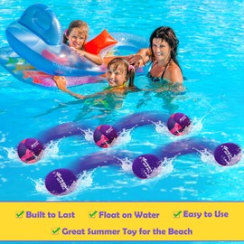 Water Bouncing Ball, Swimming Pool Toys Water-Proof Beach Toys, Water Skipping Ball, Pool Games for Kids & Adults (2PCS skip balls and 2PCS water discs)