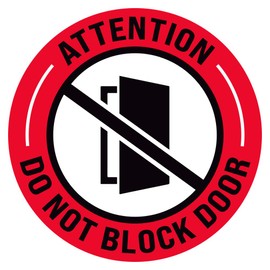 ExcelMark Do Not Block Door Floor Decal (Attention DO NOT Block Door, 11")