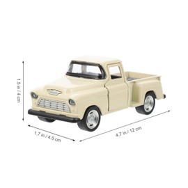 TOYANDONA 1pcs Vintage Beige Truck Decor, Christmas Metal Pickup Truck Car Model for Christmas Home Decorations Table Top Decor