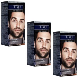 TRU Men Beard Colouration Dye, 30 ml (60 - Natural Brown) Pack of 3 - Perfect Cover Grey Hair for Natural Beard Styling