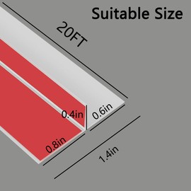 T-Shaped Door Draft Stopper，Transparent Weather Stripping Door Seal Strip，Self-Adhesive Draft Seal Strip Tape for Doors Windows and Glass Shower 20Feet