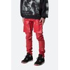 mnml Men's Leather Snap Cargo Pants Red
