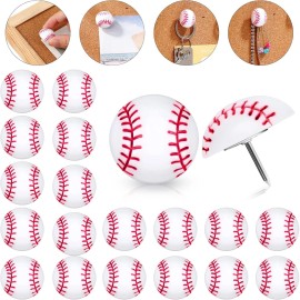 Epakh 20 Pack Baseball Pins Decorative Push Pins for Cork Board Map Tacks for Bulle...