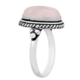 7.95Cts Oval Shaped Natural Gemstone Solitaire Rings For Women, 925 Silver Plated Birthstone Ring Jewelry Women'S Day Gifts For Mom Wife, gemstone, Rose Quartz