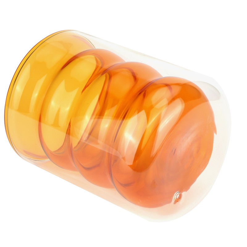 200ml DoubleLayer Glass Mug HeatResistant 3 Dimensional Spiral Cup for