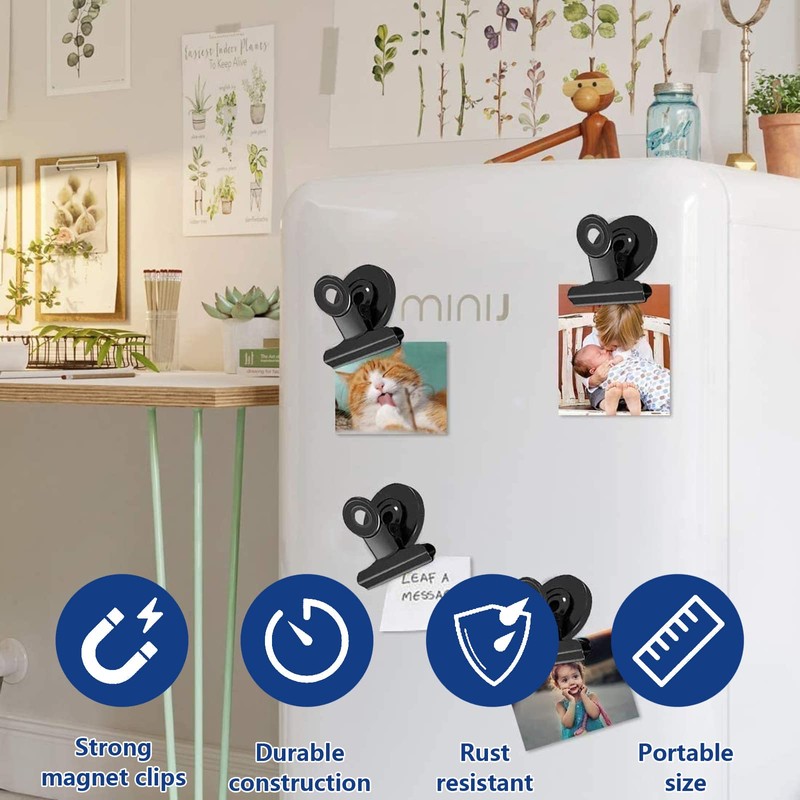 Strong Magnetic Clips, Pack of 10 Magnetic Clips, Fridge Magnetic