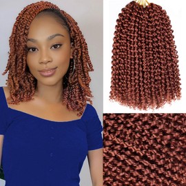 Xtrend 12 Inch Passion Twist Braiding Hair 7 Packs Water Wave Crochet Hair For Black Women Passion Twist Crochet Hair Synthetic Braiding Hair Extensions(18 Strands/Pack,350#)