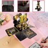 Black Gold Pop Up 70th Birthday Card for Women Men
