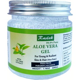 Raslok Gel De Aloe Vera Gel De Aloe 100% Puro Y Natural Para Hidratar La Piel De La Cara Y El Cabello Duradero Hidratante Hidratante Calmante No Pegajoso (Árbol De Té, 7.76 O