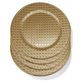 American Atelier Charger Plate Large 13” Decorative Premium Polymer Service Plate for Home & Professional Fine Dining Perfect for Upscale Events, Dinner Parties, Weddings, Banquets, Catering, Set of 4