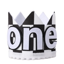 YOUAME Race Car 1st Birthday Crown - Plaid Party Crown, Boy Hat Outfit, Fast One Birthday Decor, Racing Photo Prop