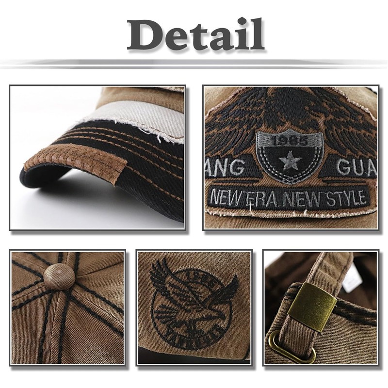 White Fang CA732 Eagle Pattern, English Letter Logo, Cap, Hat,