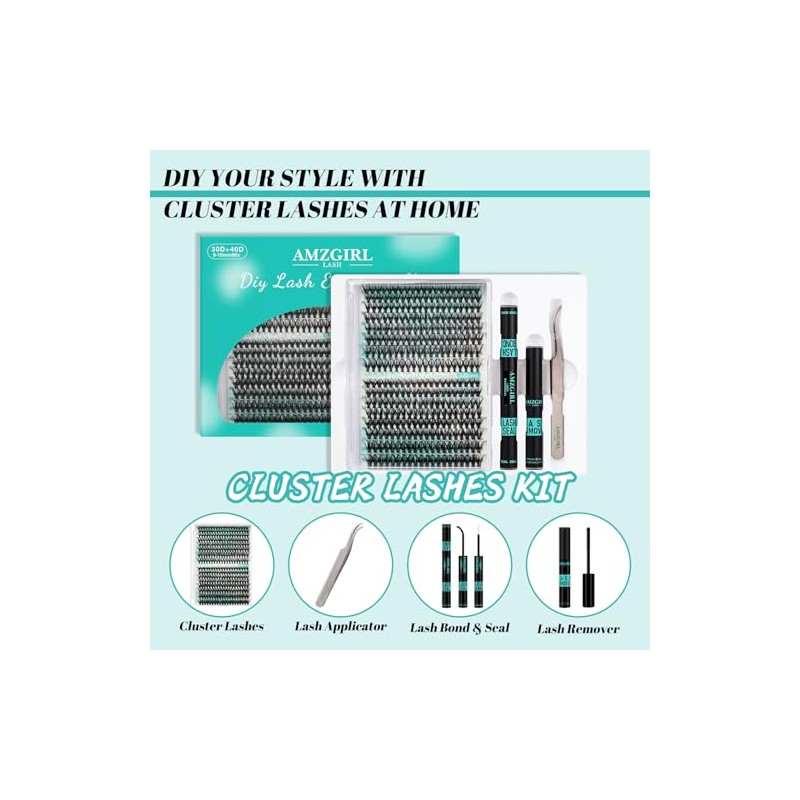 Lash Clusters Kit 320Pcs,30D 40D Eyelash Extension Kit,Lash Bond and
