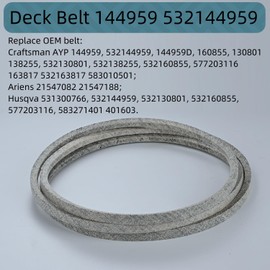 1/2 x 95'' Deck Belt 144959 532144959, Lawn Mower Deck for LT1000 LT2000 LT3000 DLT3000 YT3000, Replace 138255 130801 532138255 160855 24690 144959D Husqvarna Poulan AYP (144959)
