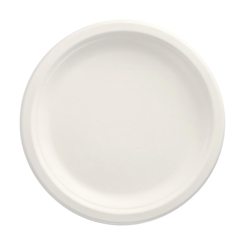 50 Plates Sugar Cane Pure Undivided Diameter 23 cm 2