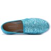 FEVERSOLE Mocasines planos informales para mujer, Turquesa(Turquoise Glitter), 8 US