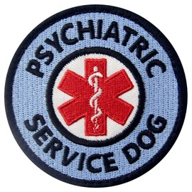 Parche de servicio para perro, chaleco/arneses bordado con gancho y lazo emblema, Psychiatric, 1