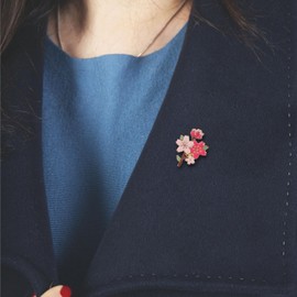 SHERCHPRY Cherry Blossom Lapel Pin 3 Pieces Japanese Brooch Cute Pink Enamel Lapel Pins For Backpacks Cute Small Brooch Pin For Women Dress Bags, Zinc, No gemstone